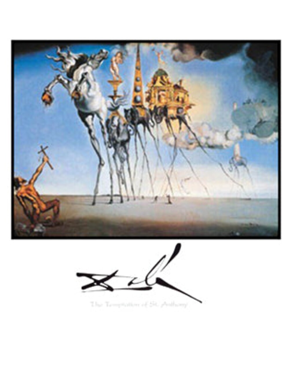Framed Art The Temptation of St. Anthony by Salvador Dali 28 x 22